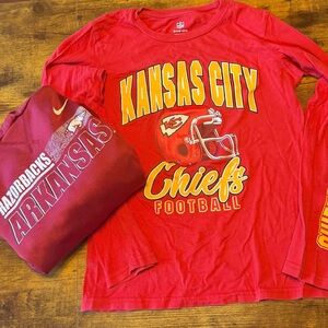 Kids - KC Long Sleeve Shirt & Nike AR Razorbacks Sweatshirt